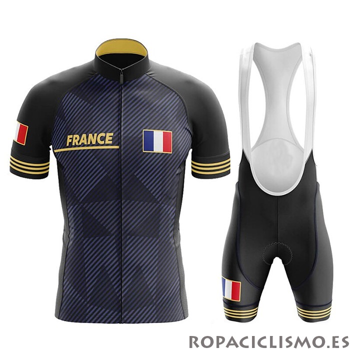 2020 Maillot Campeon Francia Tirantes Mangas Cortas Profundo Azul Amarillo